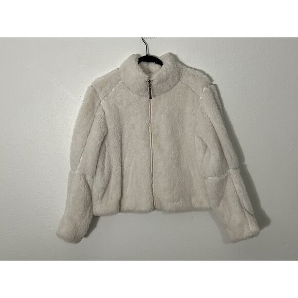 Patagonia Lunar Frost Faux Fur Jacket Full Zip Cream White Womens Sz Small Soft - Picture 2 of 15